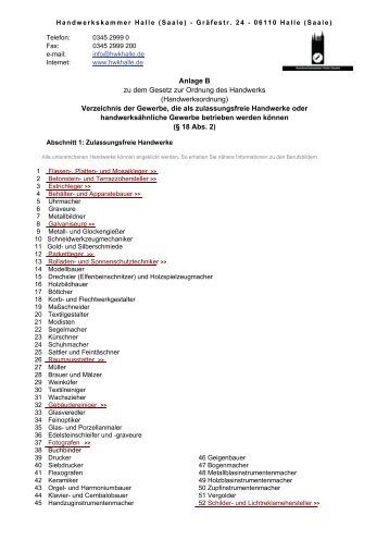 HANDWERKSORDNUNG NRW PDF